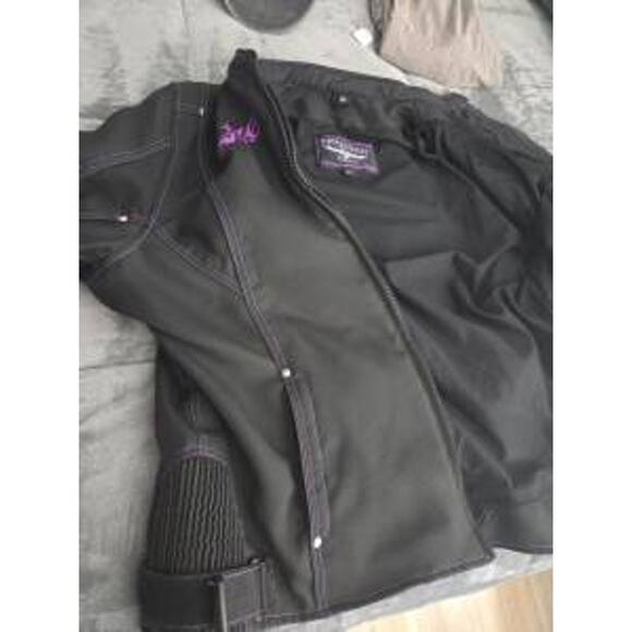 Women’s Moto Jacket Milwaukee Performance Black Purple - Picture 7 of 10